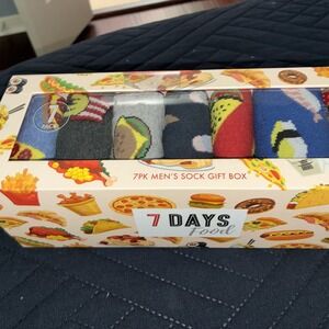 Seven Days by Orrsum 7pk Men's Fast Food Theme Sock Gift Box New